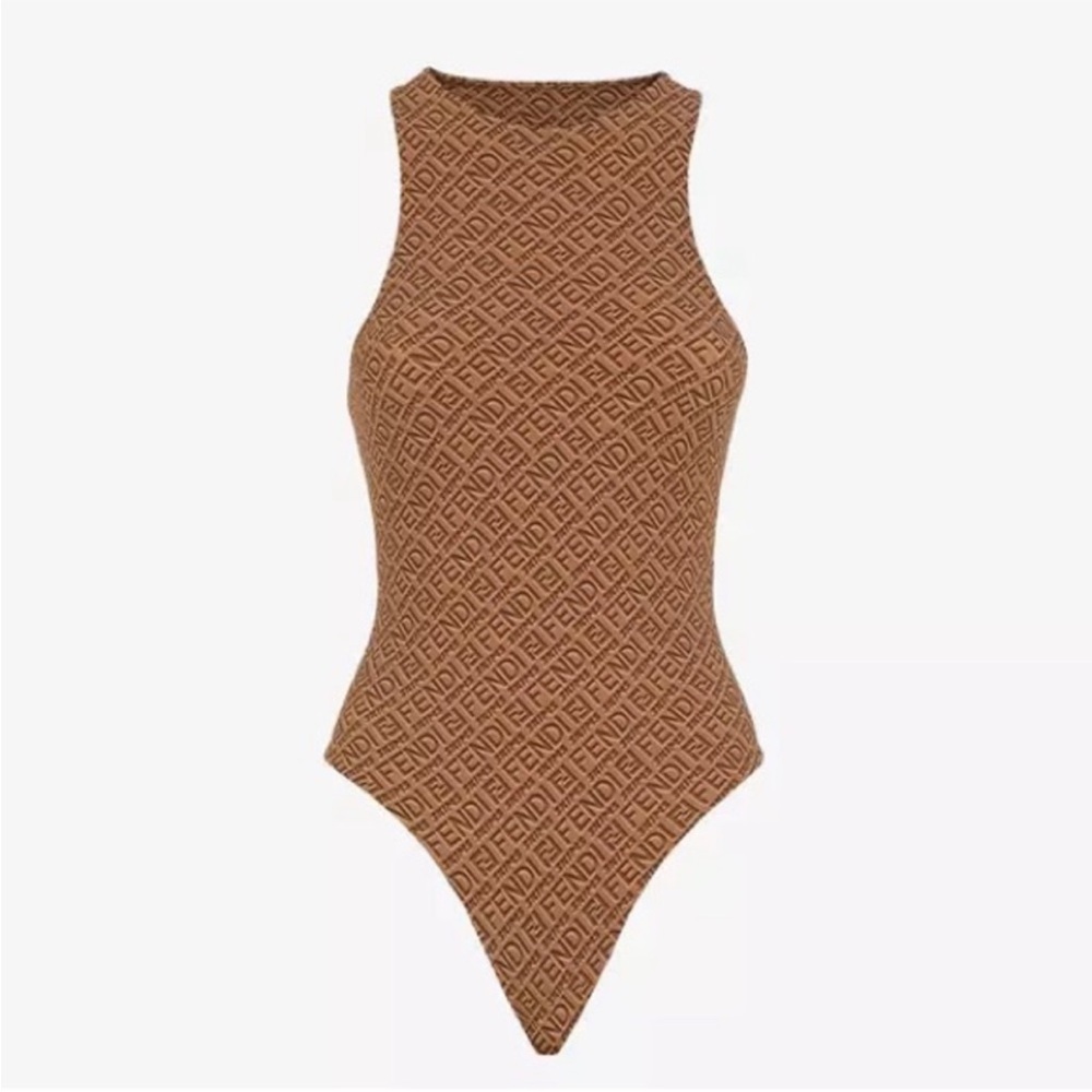 Skims x Fendi Tan Monogram Bodysuit